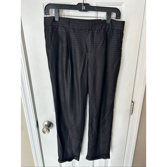 Banana Republic Navy Avery Straight-Fit Cuffed Ankle Pants Size 4 - Picture 1 of 6